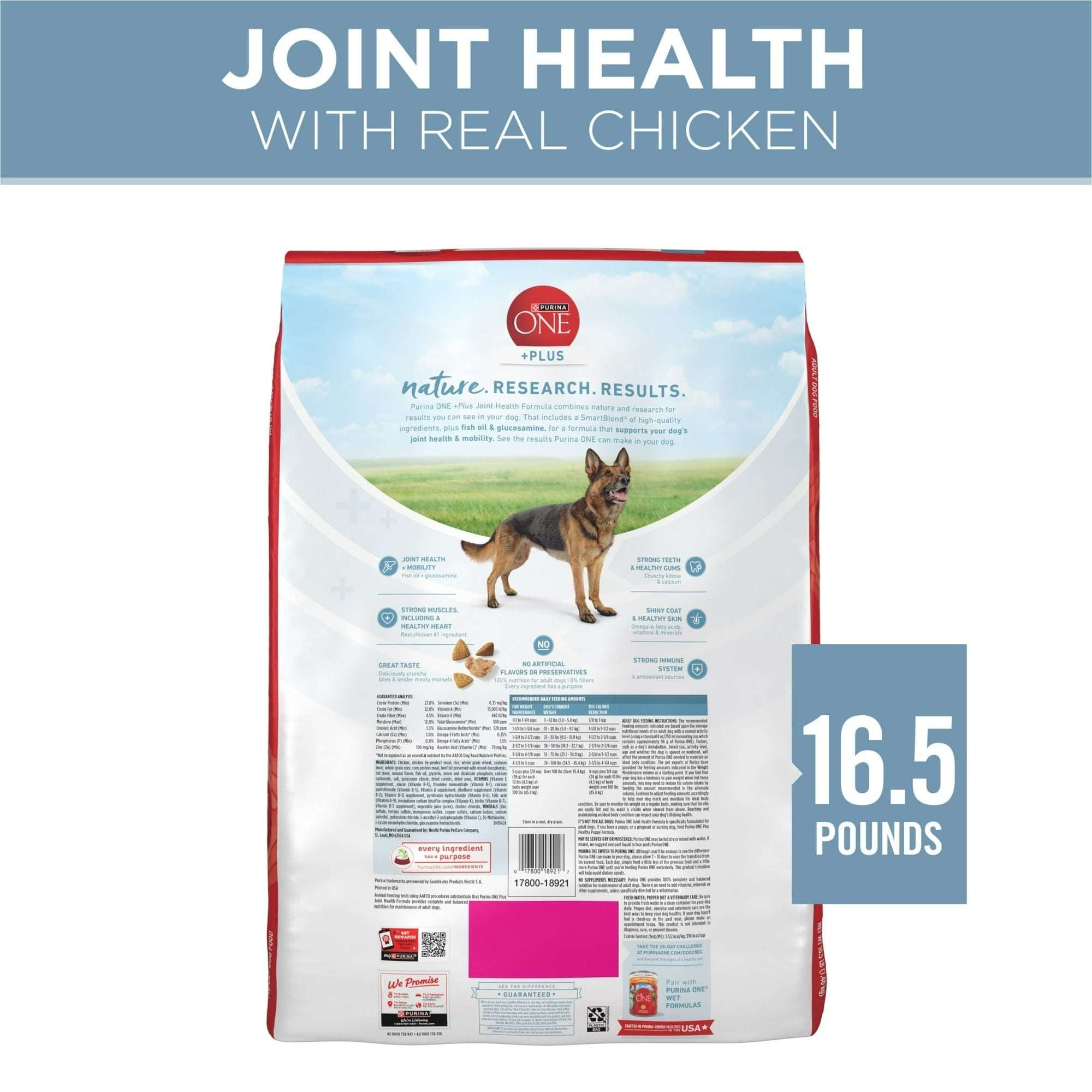 Purina One Plus Dry Dog Food Joint & Mobility Health, High Protein Chicken & Rice