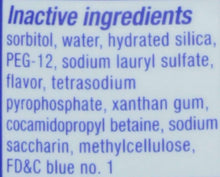 Colgate Max Fresh liquid toothpaste ingredient list, inactive ingredients and FD&C blue 1