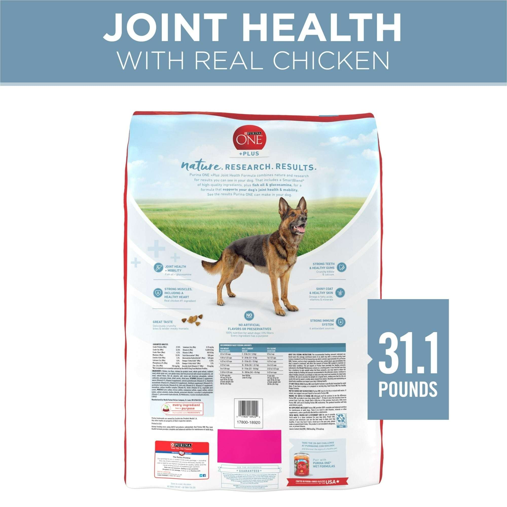 Purina One Plus Dry Dog Food Joint & Mobility Health, High Protein Chicken & Rice