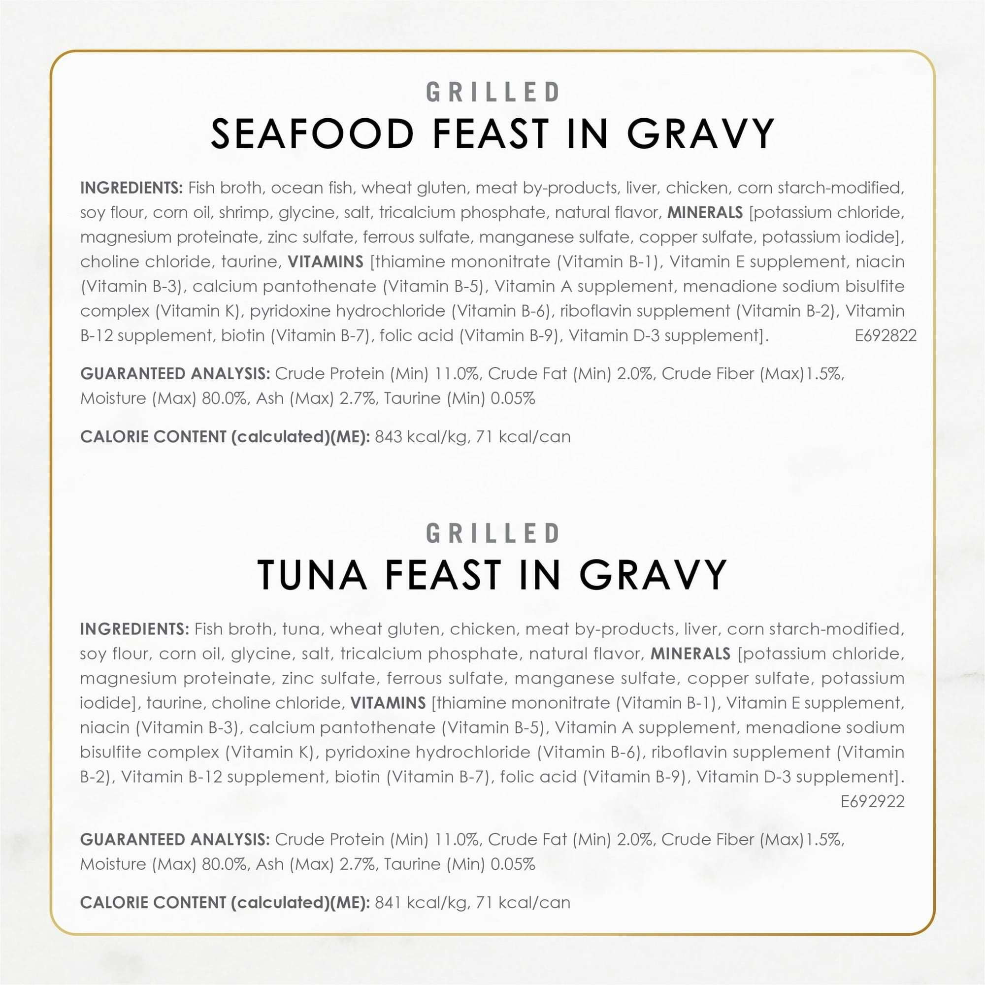 Purina Fancy Feast Grilled Food, Wet Cat Food, Seafood, 3 oz Cans