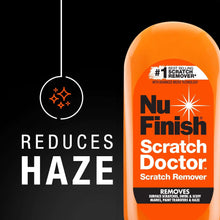 Orange scratch remover tube with black cap and "Reduce Haze" label