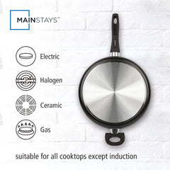 Mainstays 4 Quart Multi-Use Non-Stick 28cm Black Jumbo Cooker Frying Pan with Glass Lid
