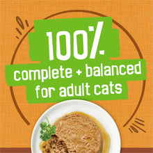 Cat food with 100% complete + balanced for adult cats badge