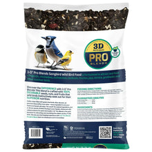 Songbird wild bird food bag showing feeding directions and ingredient panel on reverse