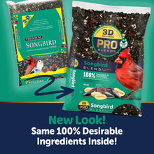 Songbird wild bird food bag with matching premium songbird food box, New Look graphic