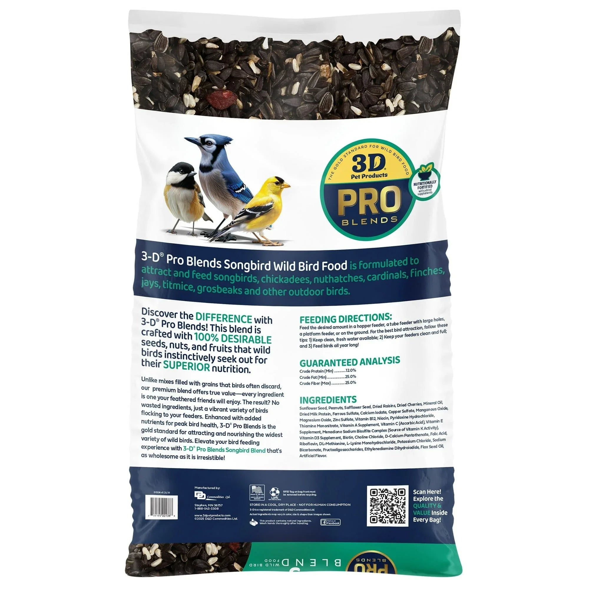 3-D Pro Blends Songbird Blend Wild Bird Food, Wild Bird Seeds, 5 Pounds - USA MEGA SHOP