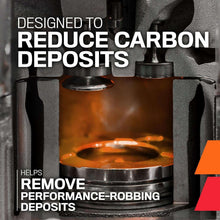 K&N fuel system cleaner promo graphic showing fuel injector area and text overlay.