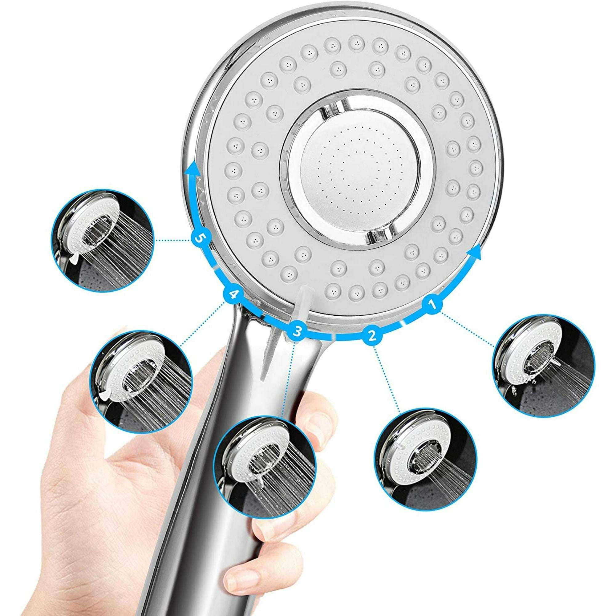 DnxnIaIfy Shower Head, High Pressure Rain ShowerHead, Handheld ShowerHeads Combo with 60" Hose for bathroom