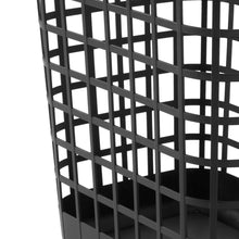 Black laundry hamper side panel with square grid pattern