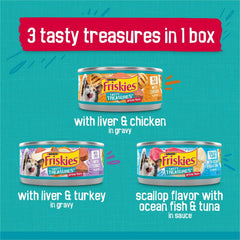 Friskies Gravy Tasty Treasures Prime Filets, Wet Cat Food, 12 Pack, 5.5 oz Cans