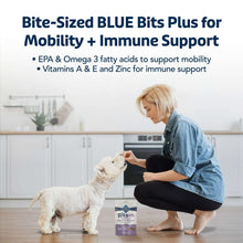 Dog being treated with Bits Plus mobility & immune support pouch