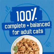Wet cat food nutrition panel: 100% complete and balanced for adult cats
