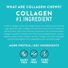 Dog collagen chew ingredient info panel with “collagen #1 ingredient” text