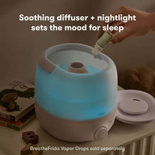 3-in-1 diffuser humidifier with nightlight, open blue tank with center holder