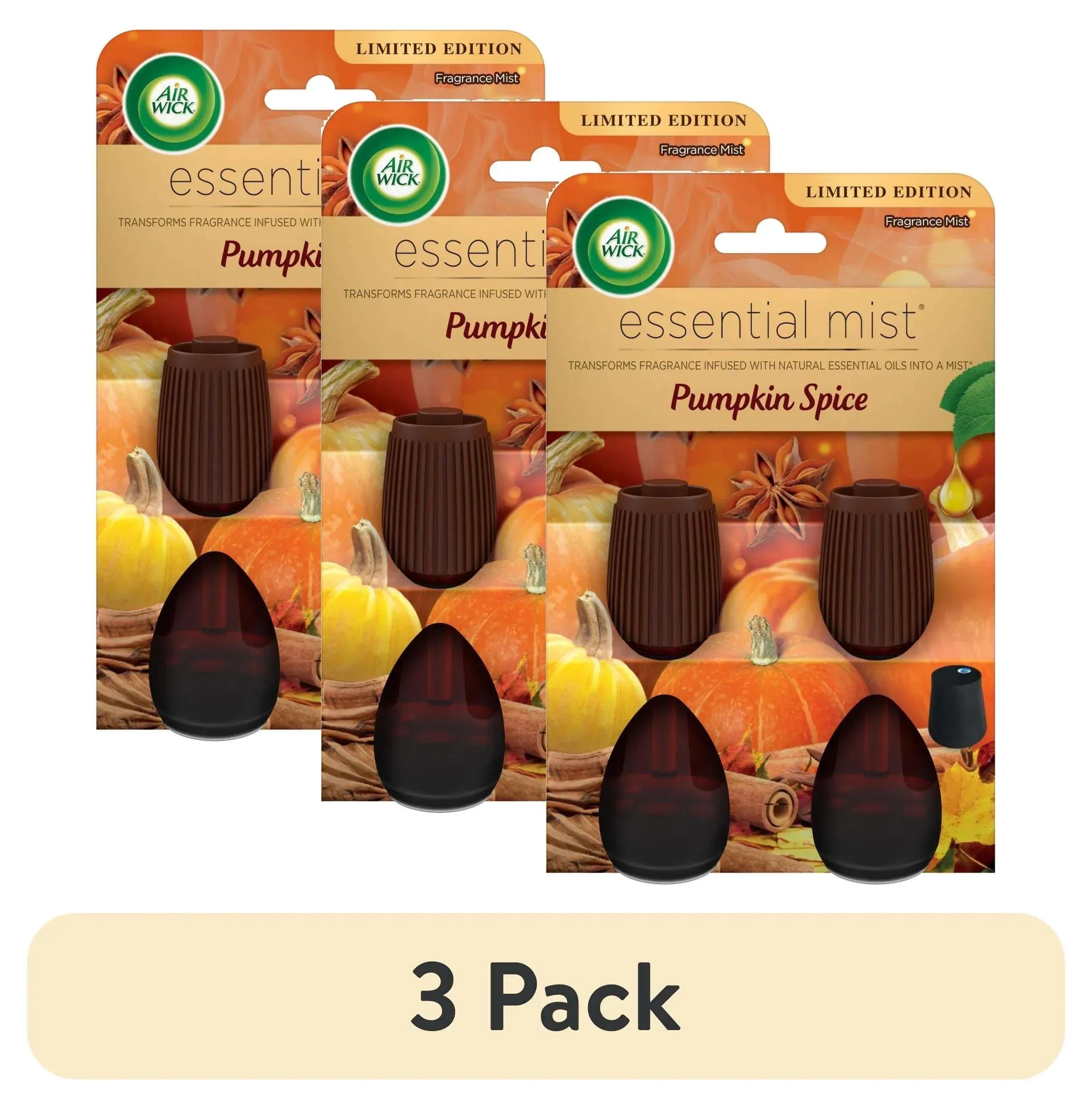 Air Wick Essential Mist Diffuser Air Freshener Refills, Fall Scent, Pumpkin Spice, 2 Count