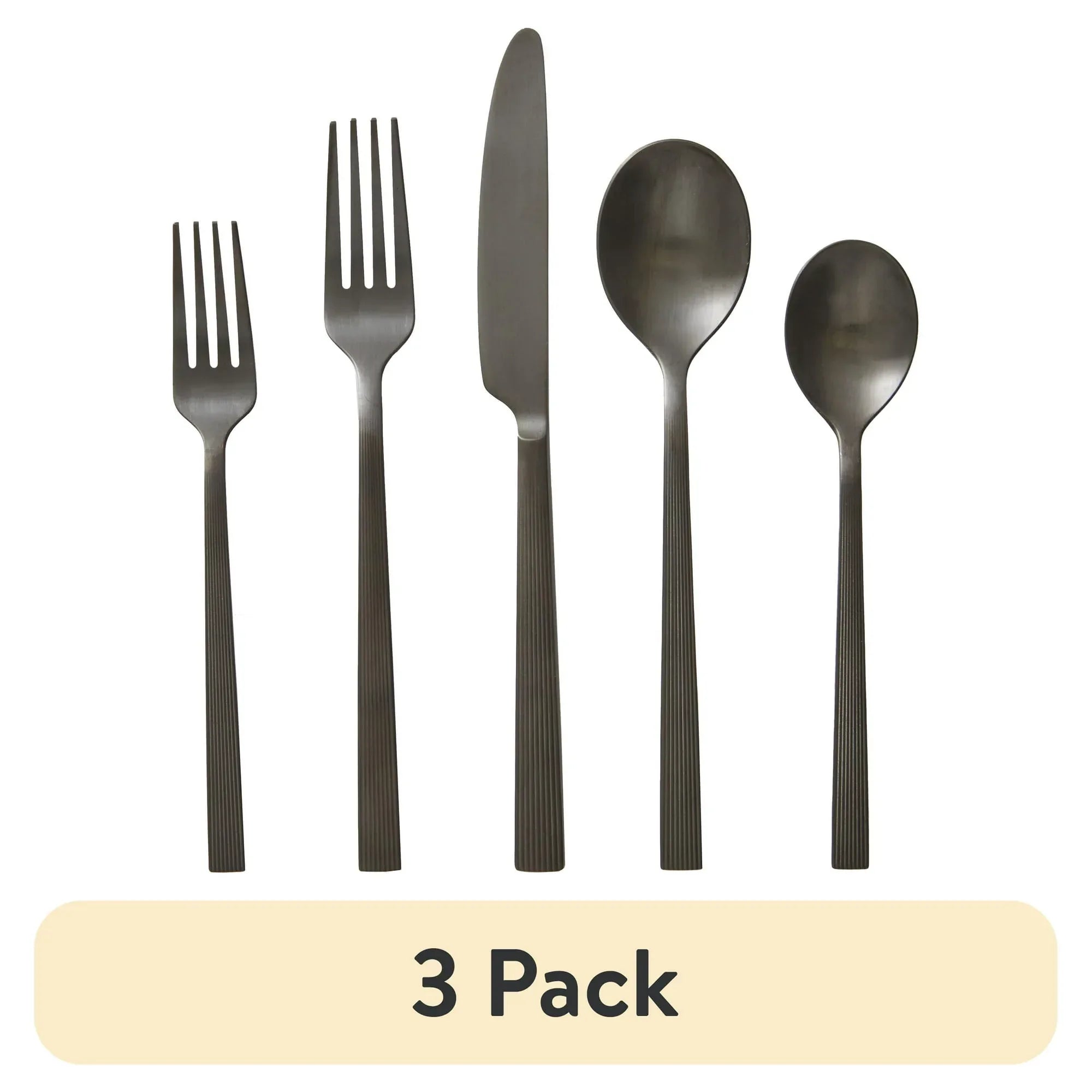 Better Homes & Gardens 20-Piece Black Stainless Steel Flatware Set (Service for 4)