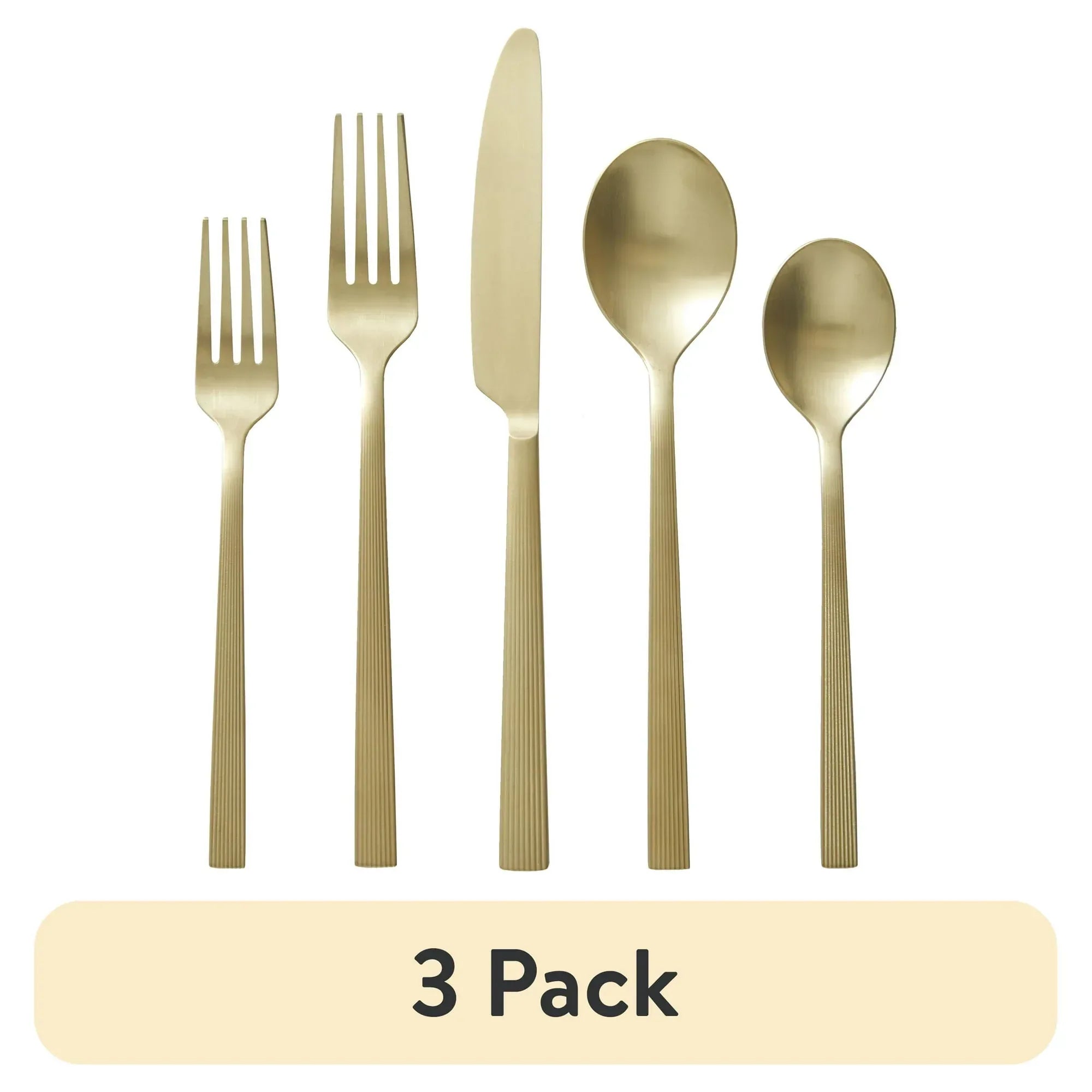 Better Homes & Gardens River 20-Piece Gold Stainless Steel Flatware Set with Handles (Service for 4)