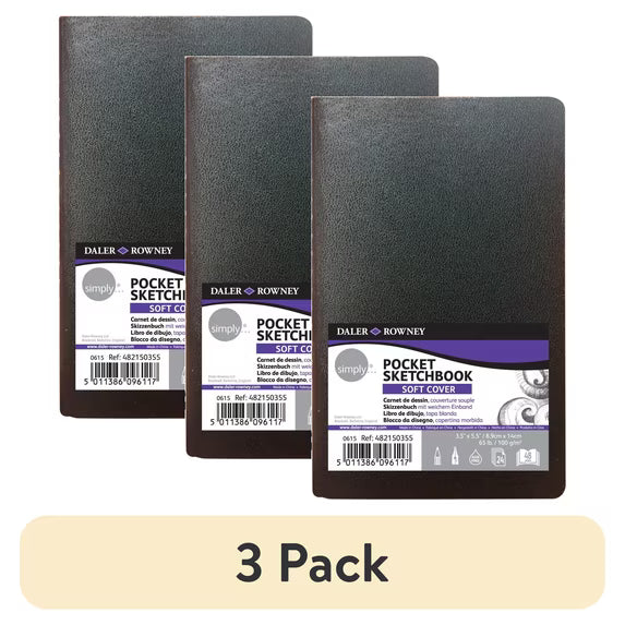 Daler-Rowney Simply... Sketchbook, Soft White, (100gsm), Softcover Binding, 48 Pages, 3.5" x 5.5"