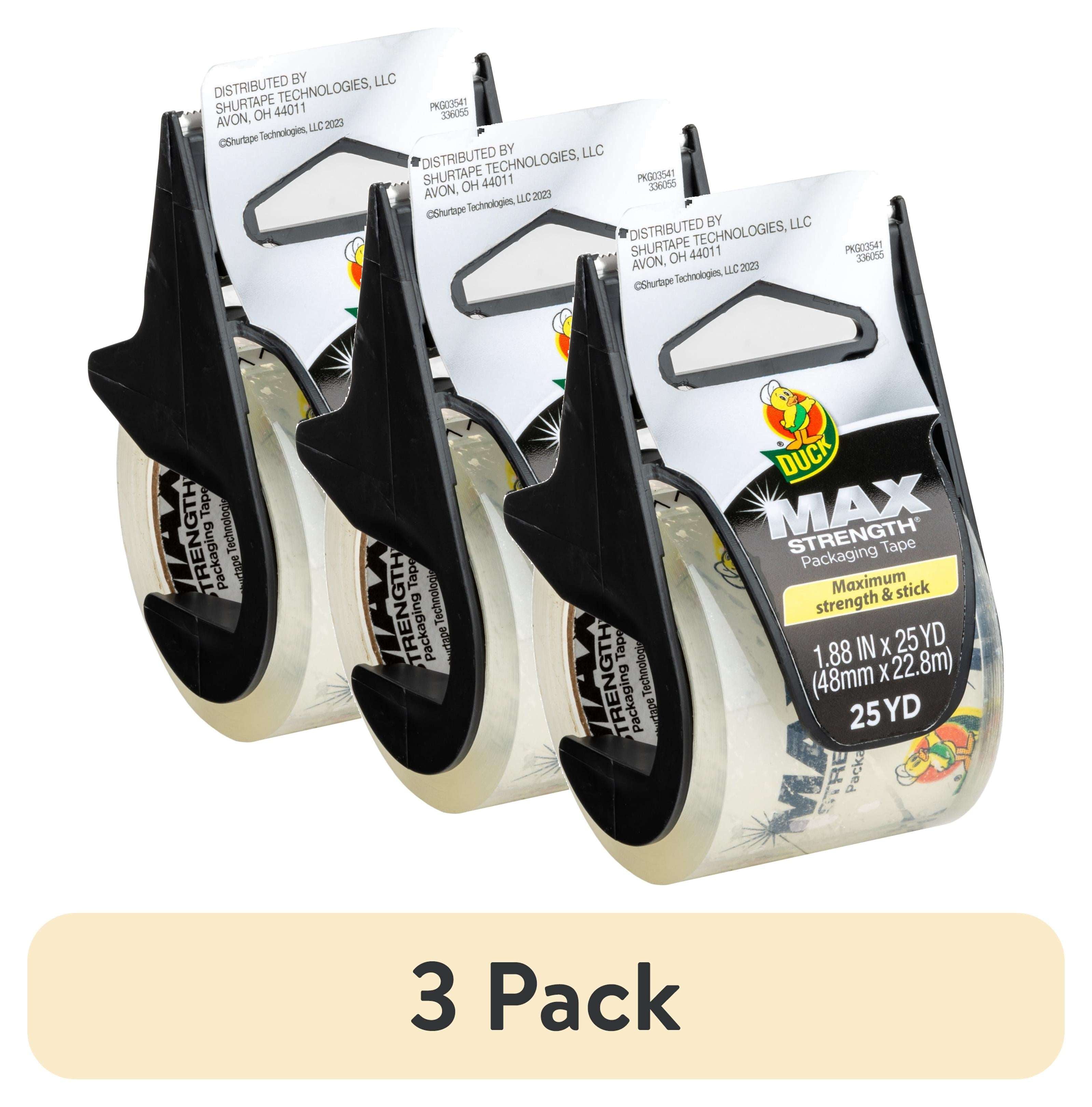 Duck Max Strength Clear Packing Tape with Dispenser, 1.88" x 25 yd, 1 Roll