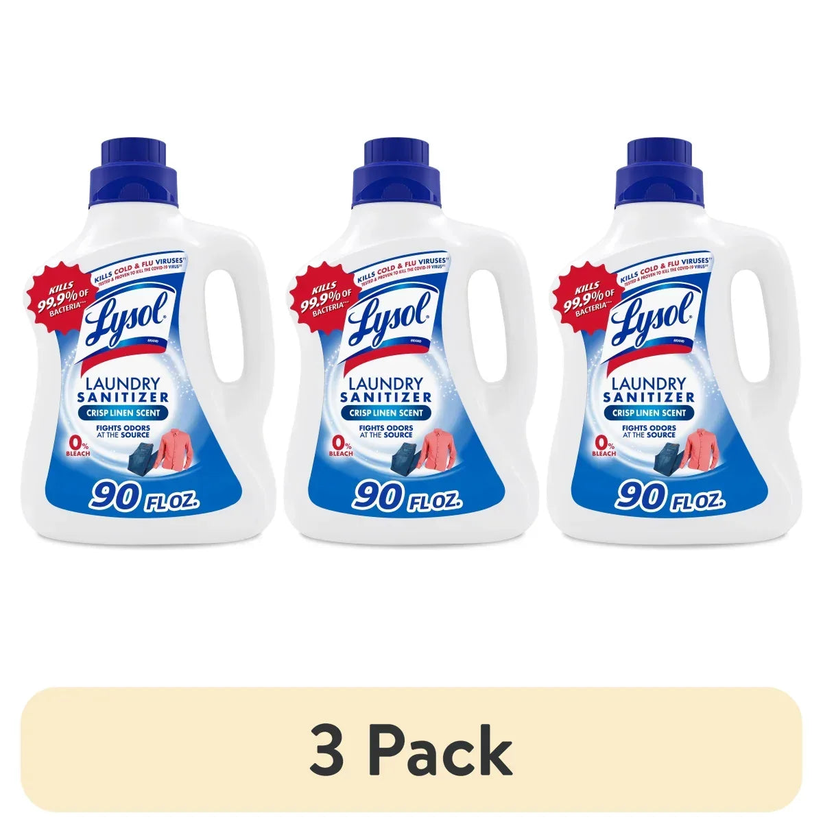 Lysol® Laundry Sanitizer Additive, Laundry Detergent Additive, 0% Bleach, Crisp Linen Scent, 90 oz