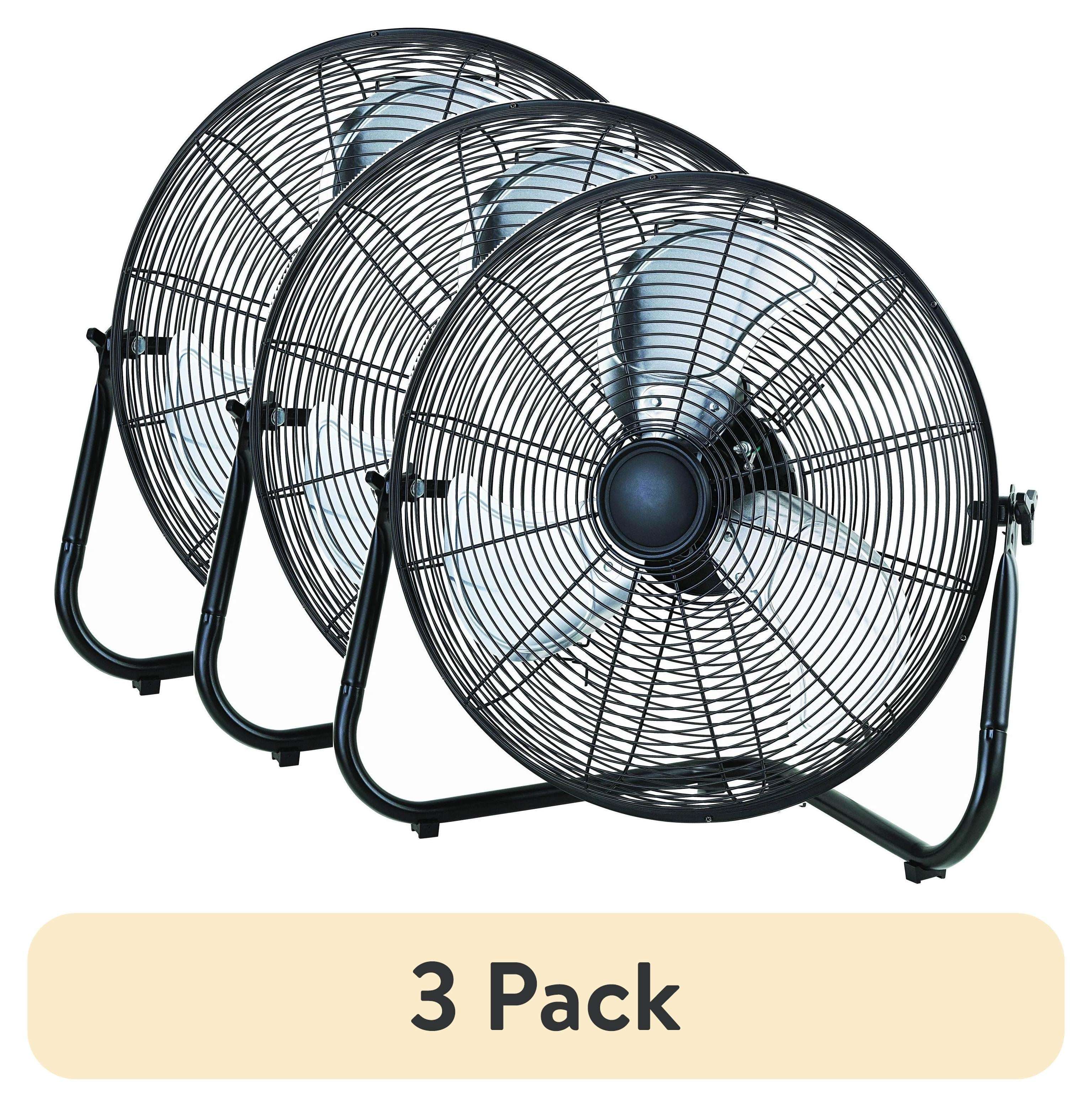 Mainstays 20" 3-Speed High Velocity Tiltable Black Steel Floor Fan