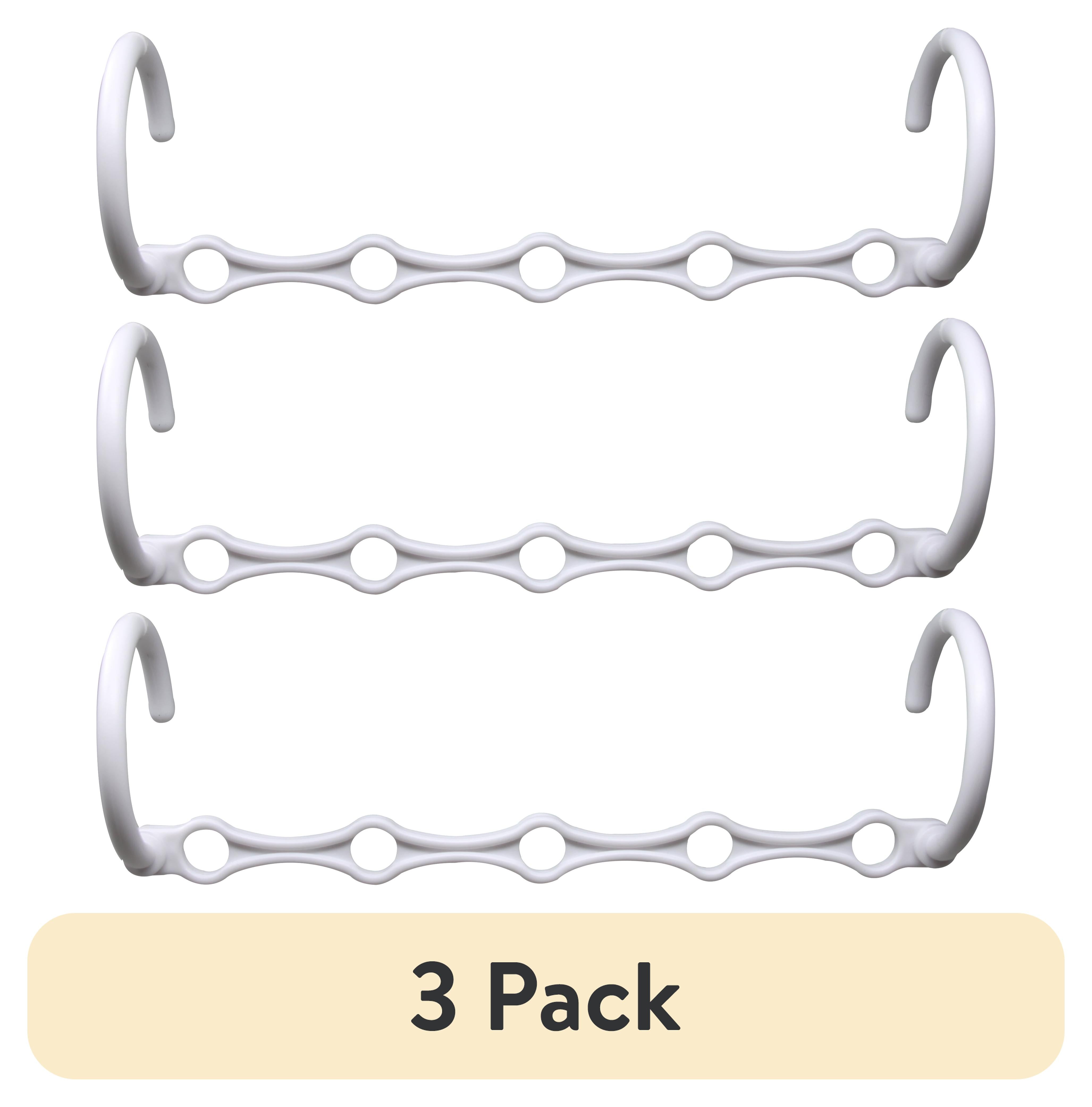 Mainstays Space Saving Cascading Foldable Non-Slip Plastic Clothing Hanger, 10 Pack, White