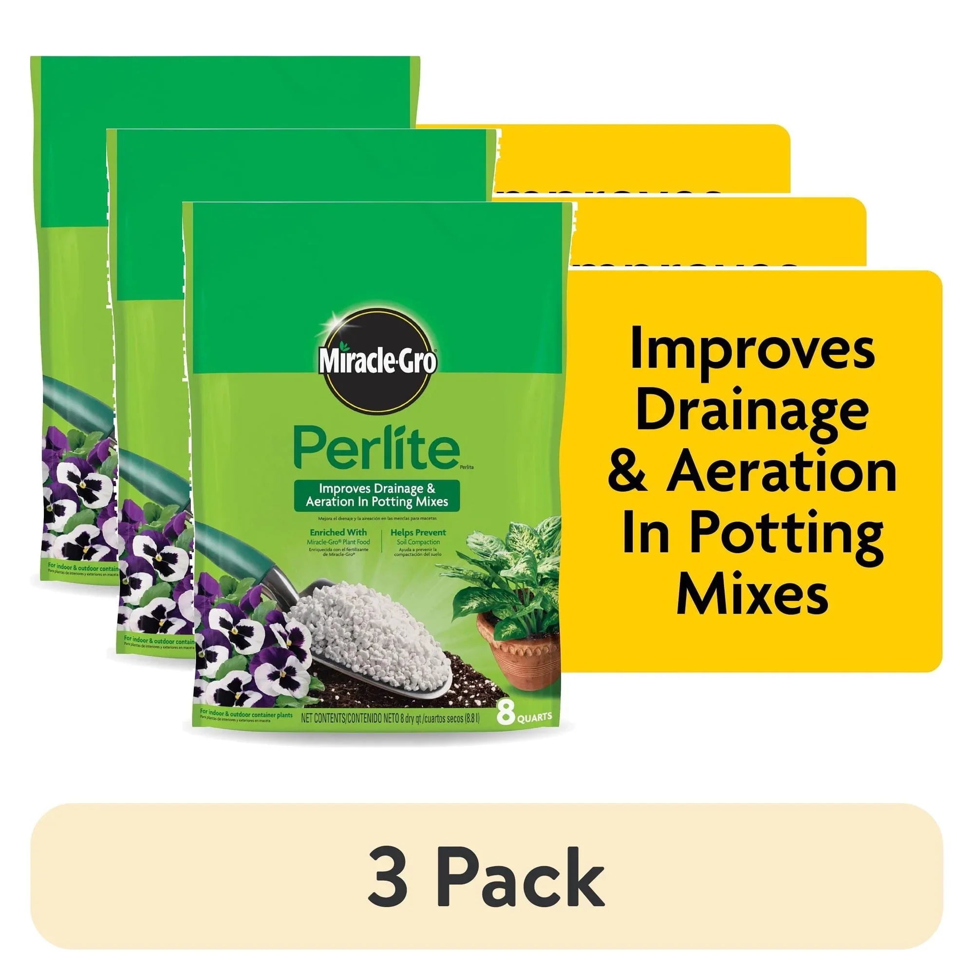 Miracle-Gro Perlite, 8 qt., Improves Drainage and Aeration in Potting Mixes