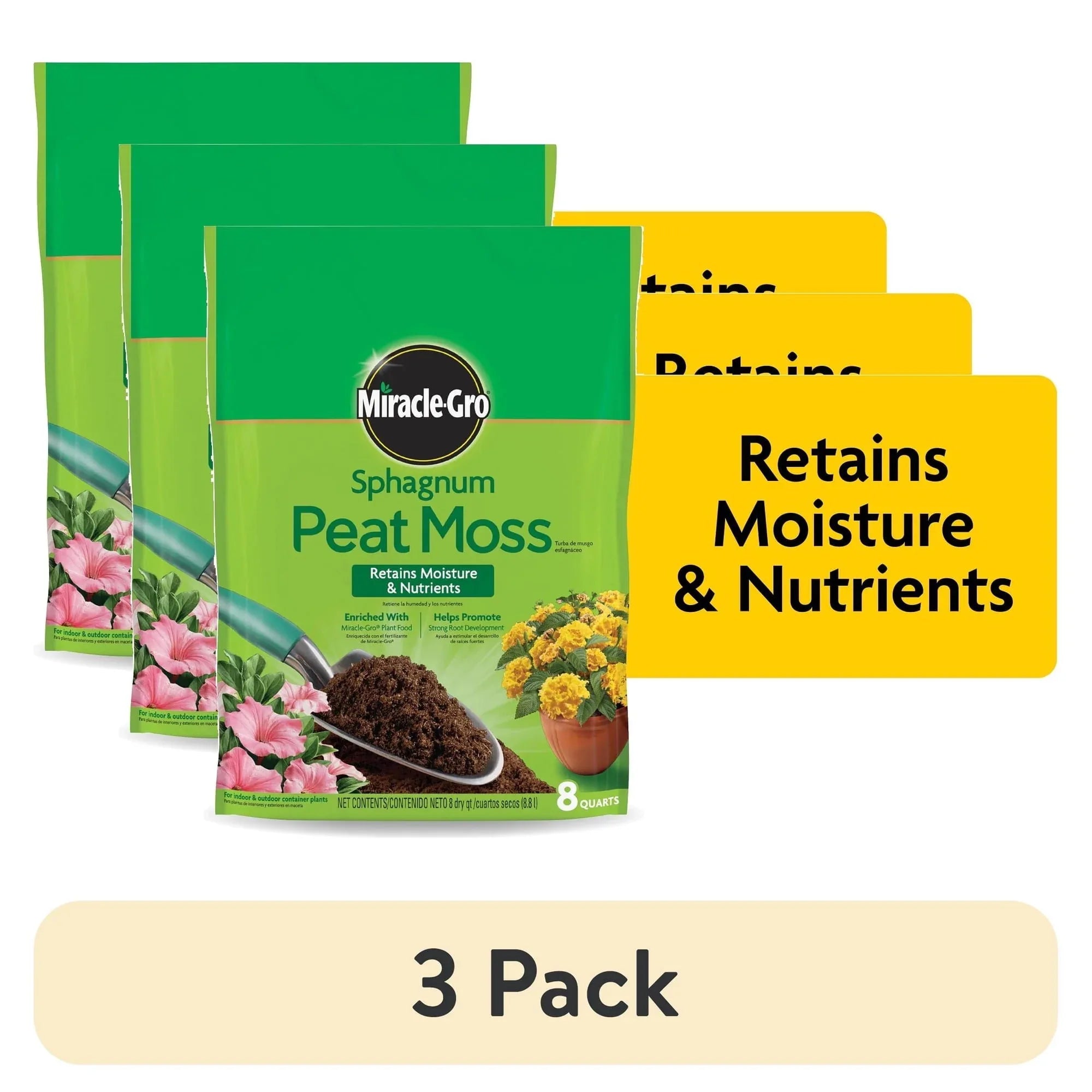 Miracle-Gro Sphagnum Peat Moss, 8 qt., For Containers and In-Ground
