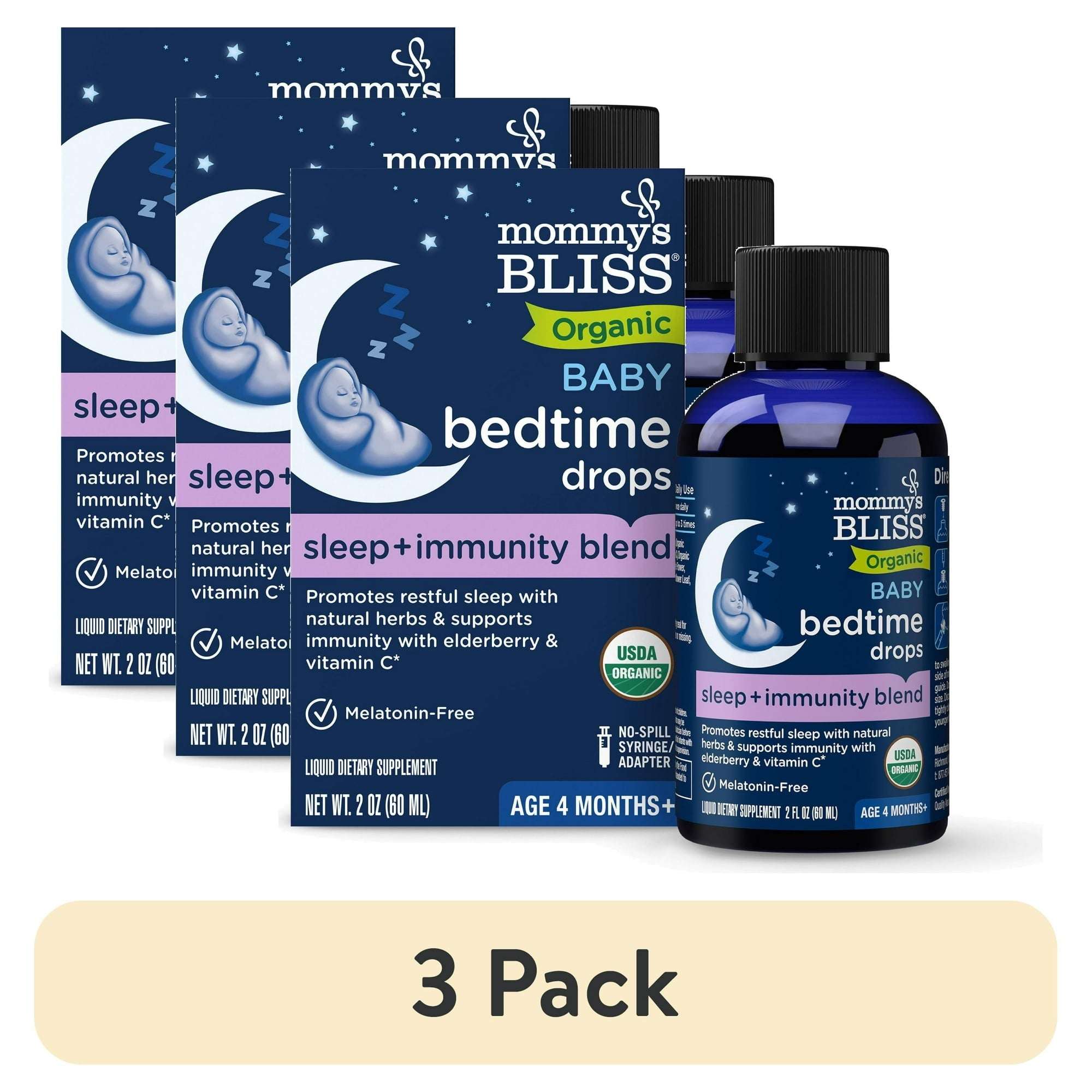Mommy's Bliss Organic Baby Bedtime Drops, Melatonin-Free, Restful Sleep & Immunity, 2 fl oz