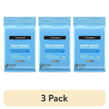Three Neutrogena makeup remover cleansing wipes sachets with “Do Not Flush” icon