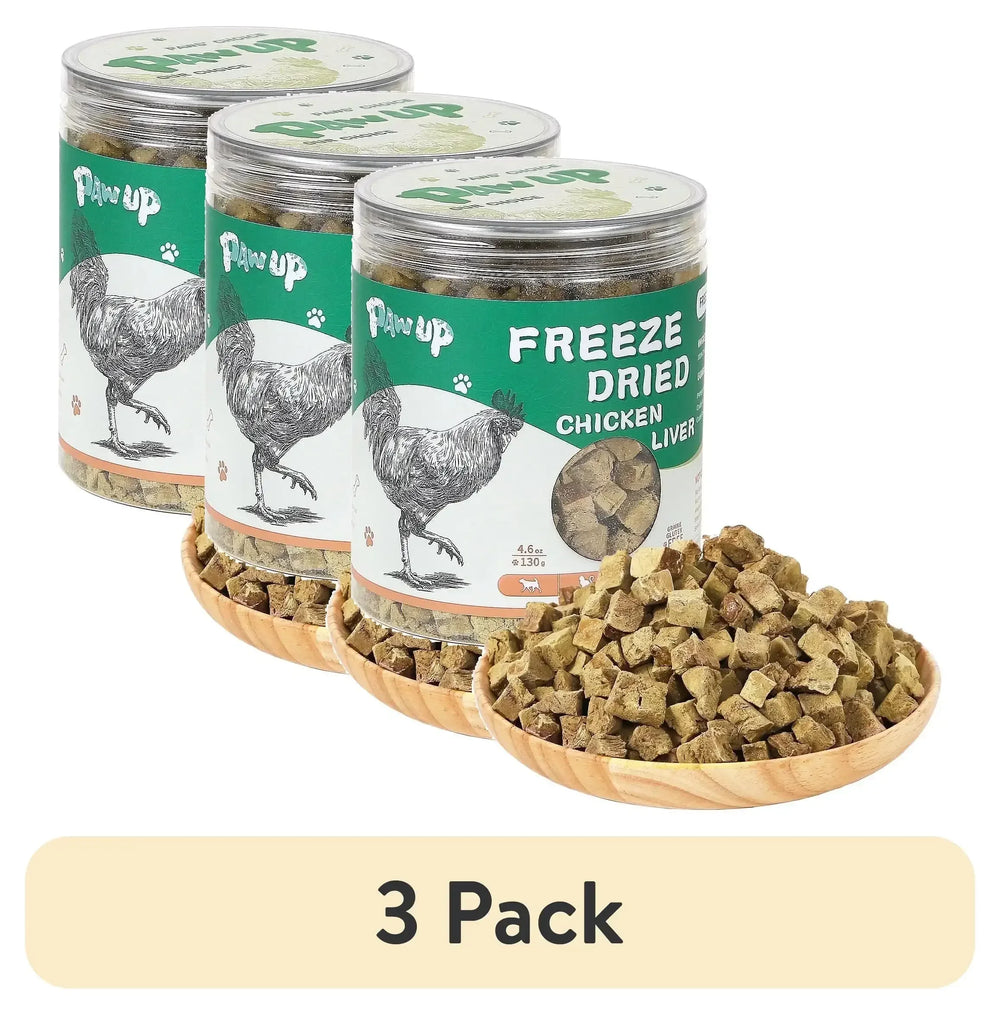 PAWUP Chicken Liver Freeze Dried Dog and Cat Treats, Single Ingredient, Grain Free, No Additives, High Protein Dog Toppers for Training, 4.6oz - USA MEGA SHOP