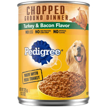 Chopped Ground Dinner turkey & bacon wet dog food can, Pedigree, 13.2 oz