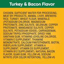 Turkey & bacon flavor wet dog food ingredient list panel