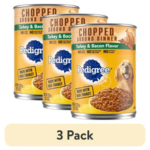 (3-pack) Chopped Ground Dinner turkey & bacon wet dog food cans
