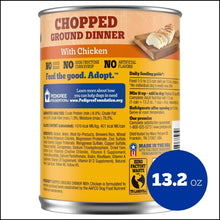 Pedigree chopped ground dinner with chicken wet dog food can, 13.2 oz