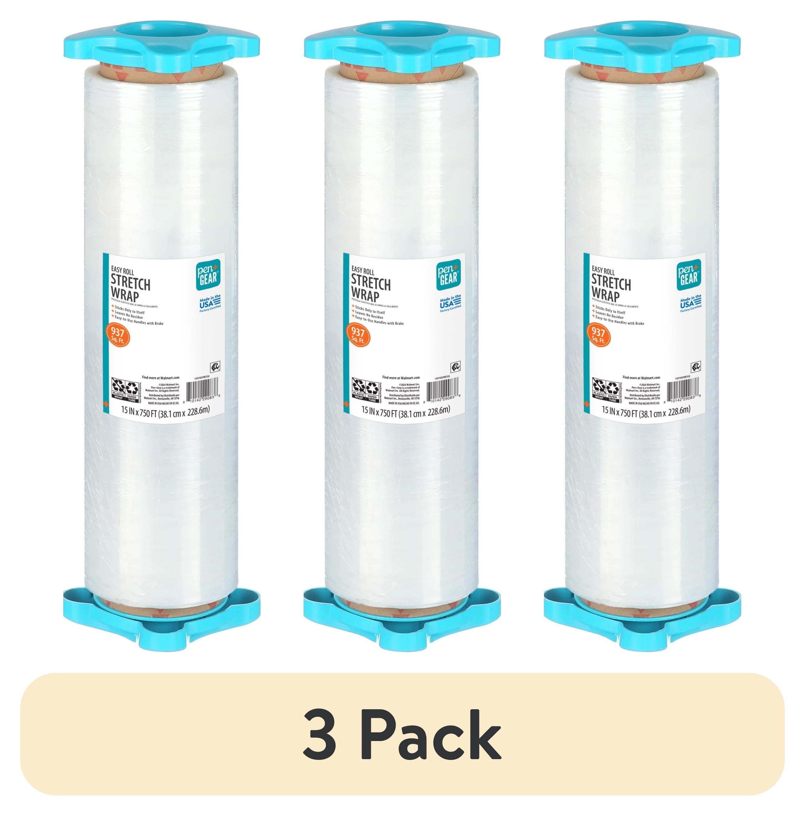 Pen+Gear Easy Roll Stretch Wrap, 15 in x 750 ft, Easy Unwind, Clear, 1 Roll