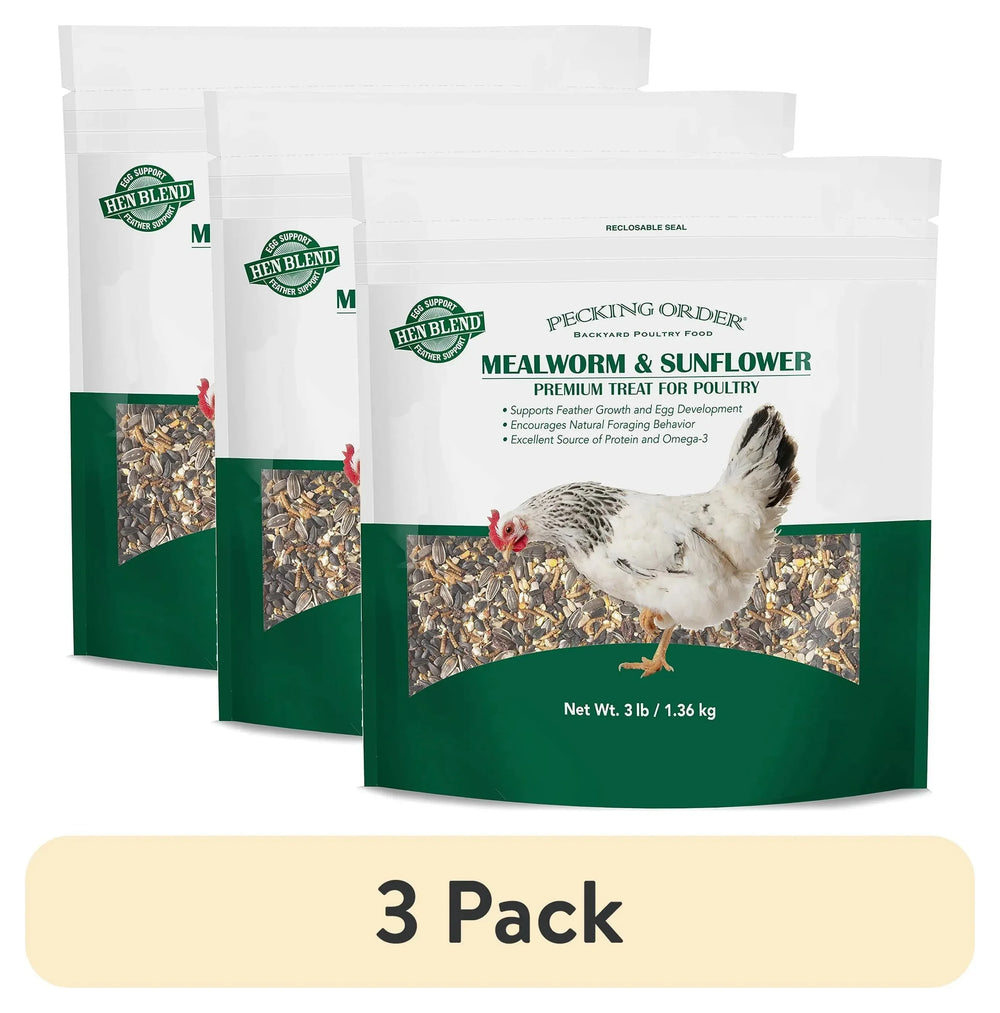 Red River Commodities Pecking Order Mealworm & Sunflower Chicken Treat; 3 lb. Bag - USA MEGA SHOP