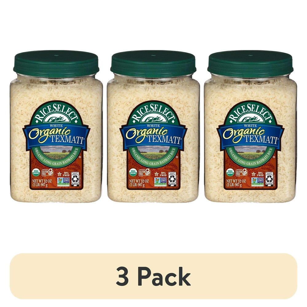 RiceSelect Organic Texmati White Rice, American-Style Basmati Rice, 2 lb Jar - USA MEGA SHOP