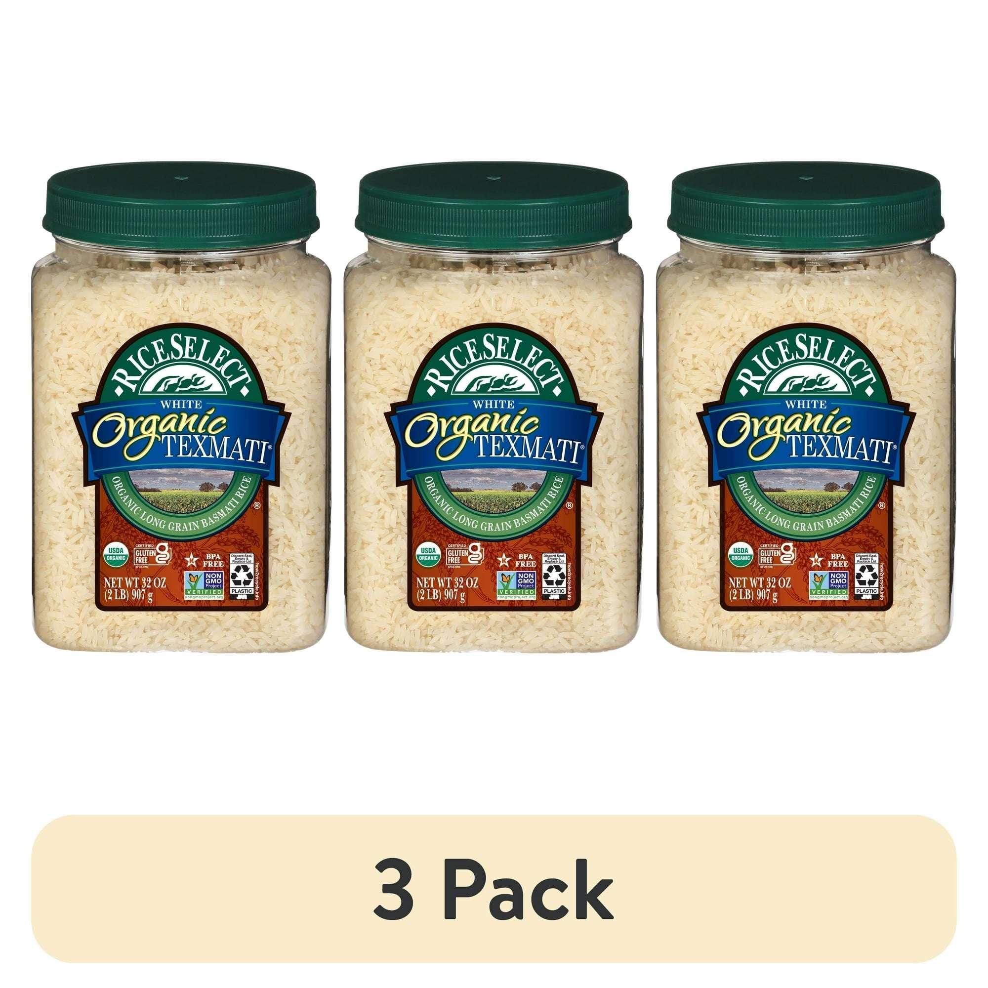 RiceSelect Organic Texmati White Rice, American-Style Basmati Rice, 2 lb Jar