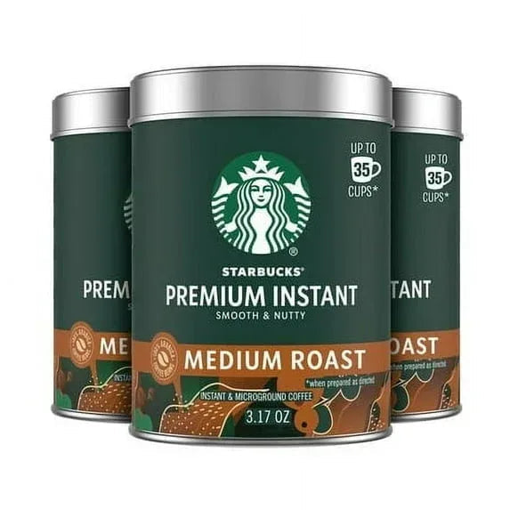 Starbucks Premium Instant Coffee, Medium Roast Coffee, Arabica Beans, 3.17 oz