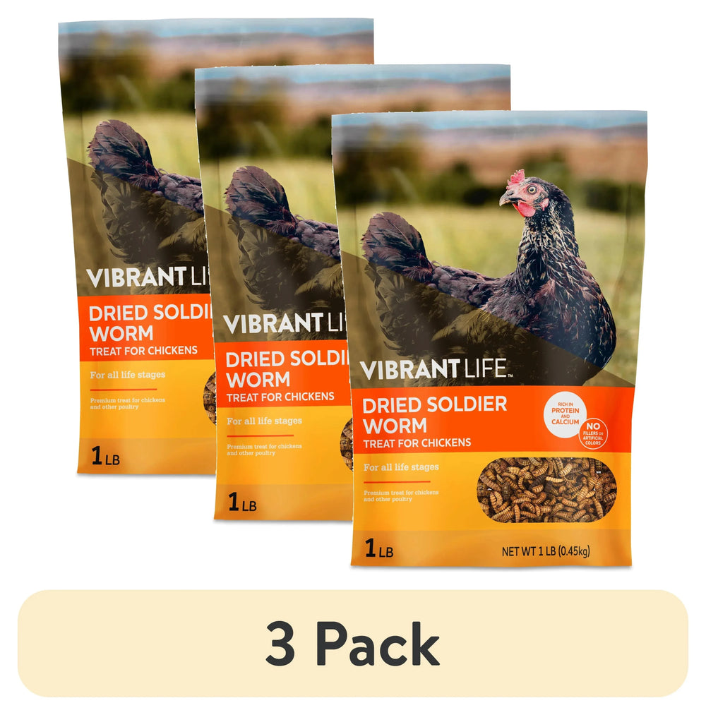 Vibrant Life Dried Soldier Worm Treats for Chickens, 1 lb Bag - USA MEGA SHOP