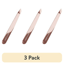 Pink slanted stainless steel tweezers set, three pieces