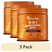 Zesty Paws 8-in-1 Multivitamin Bites chicken flavor 3-pack jars