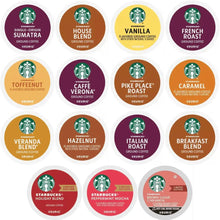 K-Cup coffee pod variety pack with assorted roast and flavored circular labels