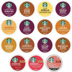 30 Countâ€”Starbucks Variety Pack Sampler K-Cup Coffee Podsâ€”Including Starbucks Blonde, Medium, Dark Roast, Flavored & Holiday Blend Coffeeâ€”for Keurig Brewersâ€”1 box (15 Unique Flavors) - USA MEGA SHOP