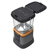 Duracell rechargeable lantern with vented top and charging icon