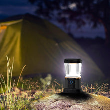 Duracell rechargeable power lantern standing on ground, clear front lens