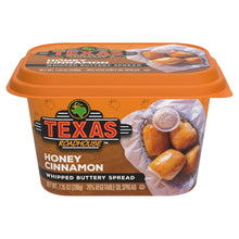 Texas Roadhouse honey cinnamon whipped buttery spread tub top view