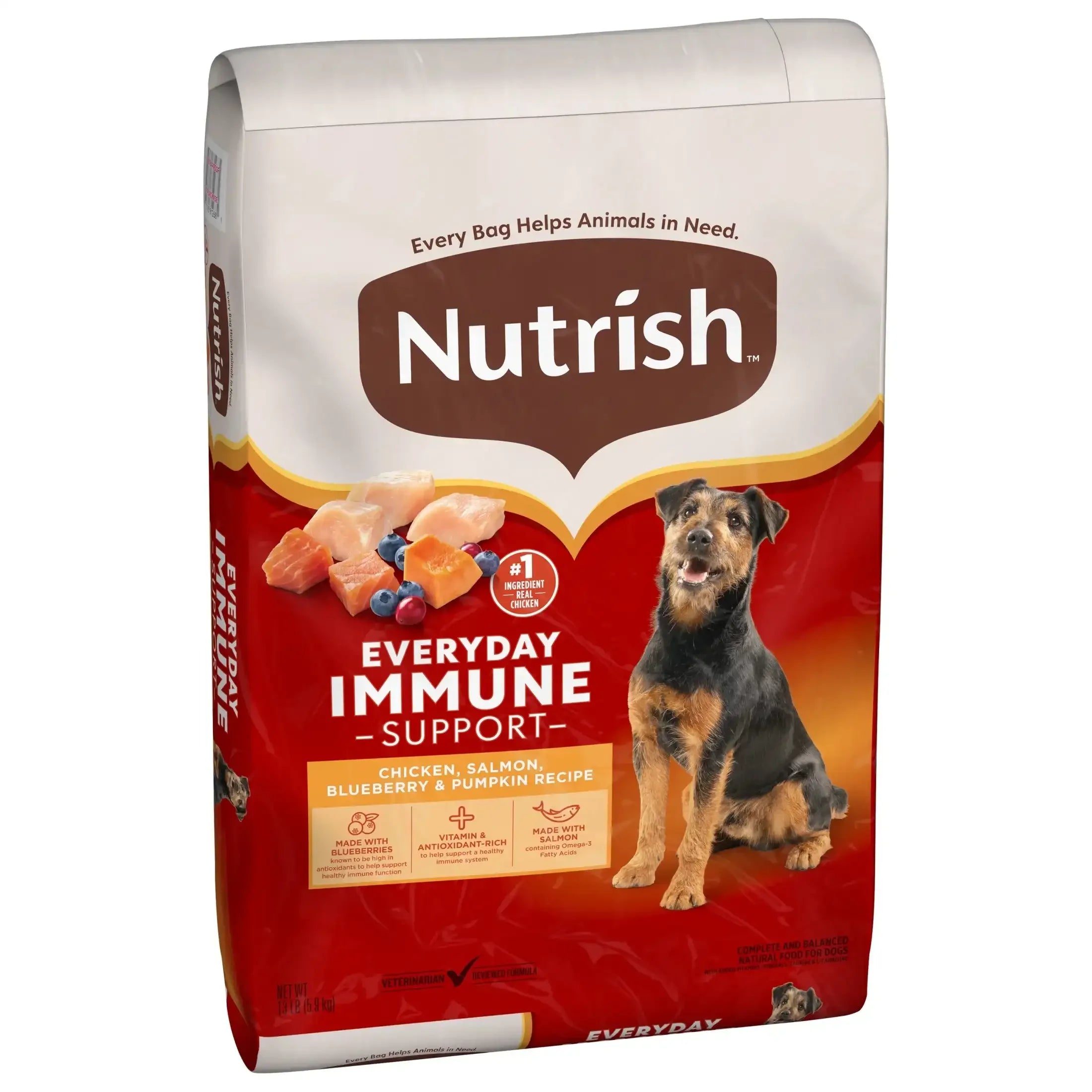 Nutrish Everyday Immune Support Chicken, Salmon, Blueberry & Pumpkin Recipe Dry Dog Food, 13lb Bag - USA MEGA SHOP