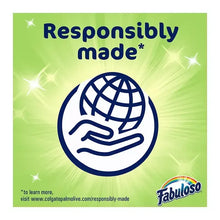 Responsibly made label with globe icon and Fabuloso logo